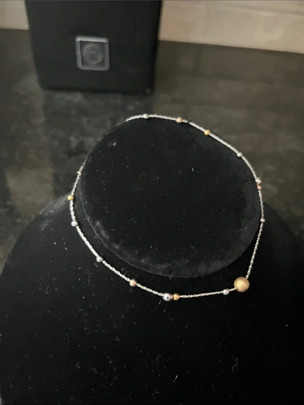 A Little Lavish Two-Tone Beaded Bracelet - Silver with Gold Accents